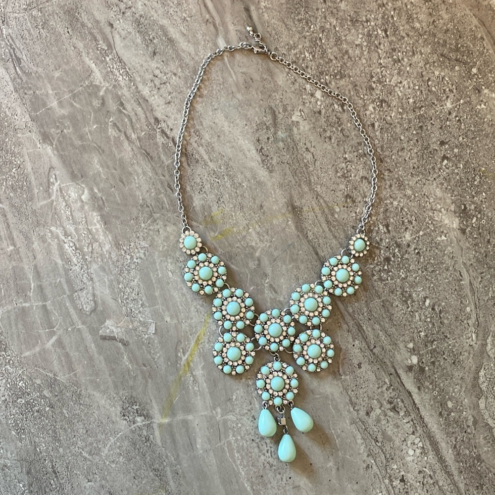 Statement Necklace seam foam and Rhein stone